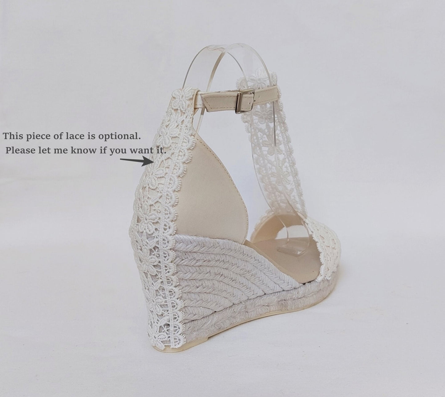 Low wedge bridal espadrilles, 8.2cm or 5cm wedge bridal espadrilles. Bridal sandals with jute wedges, Comfortable bridal wedges