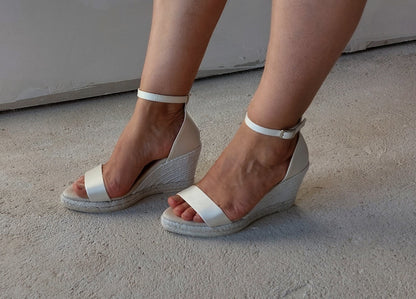 Sandali da sposa con zeppa, sandali per matrimonio in spiaggia, sandali da sposa, sandali da sposa con zeppa