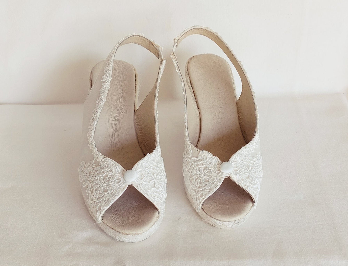 Bridal espadrilles, Bridal sandals, 6,5cm or 8,3cm Bridal Wedges , Sandals for wedding in beach, Beach bridal sandals