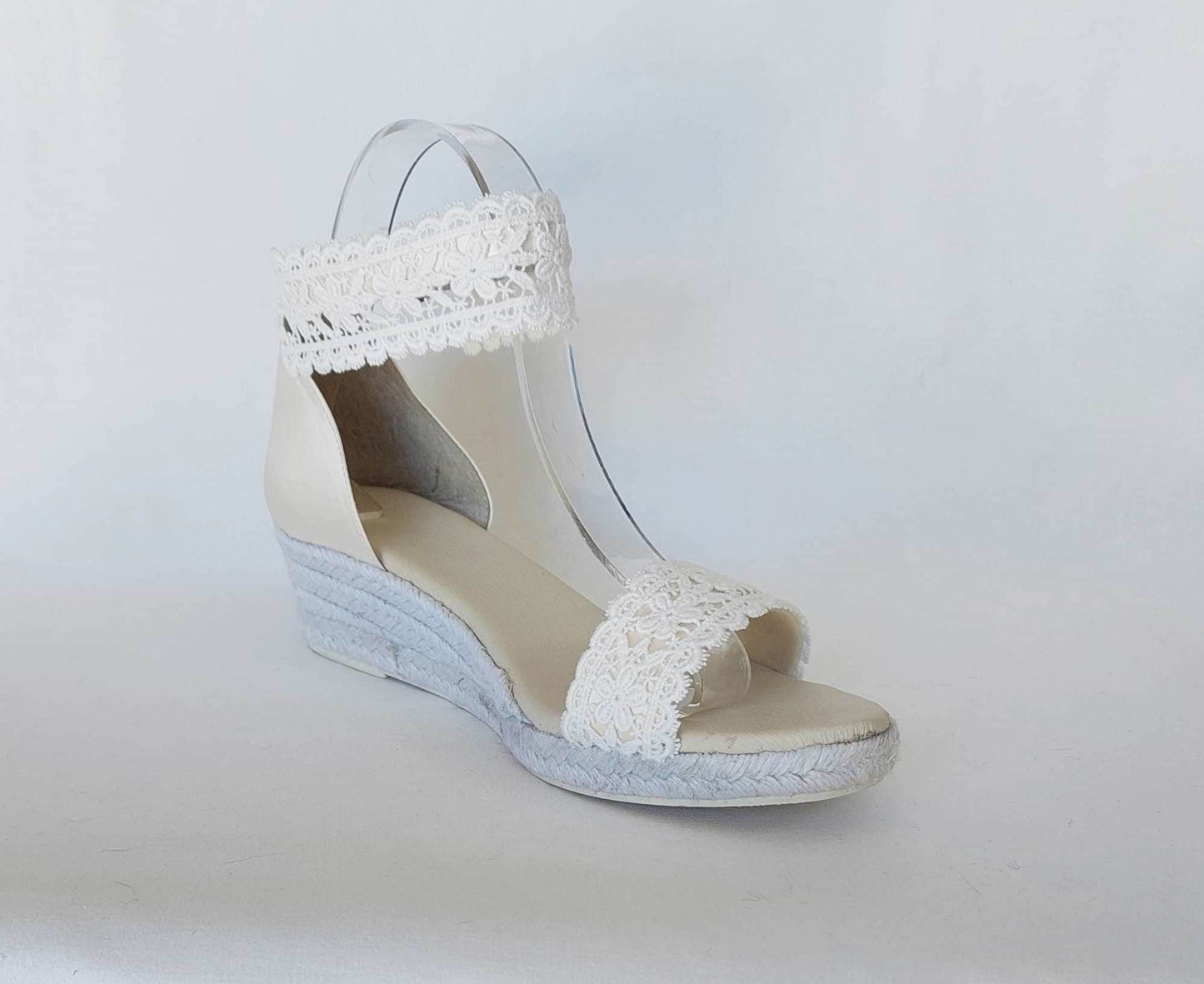 Alpargatas novia, Alpargatas con encaje, Zapatos de novia, Sandalias boda en la playa, Sandalias encaje novias, Sandalias blancas novias