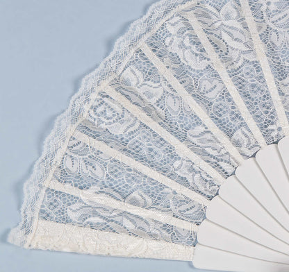 Bridal fan with lace