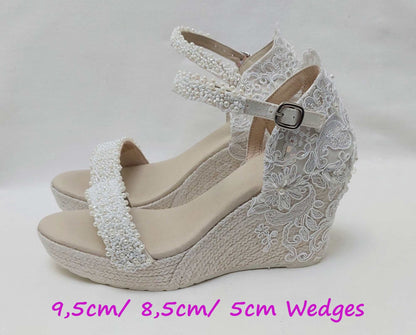 Sandals for wedding, Bridal sandals, Bridal shoes, Boho Chic Sandals for Wedding, Bridal Shower Gift, Espadrilles for Brides