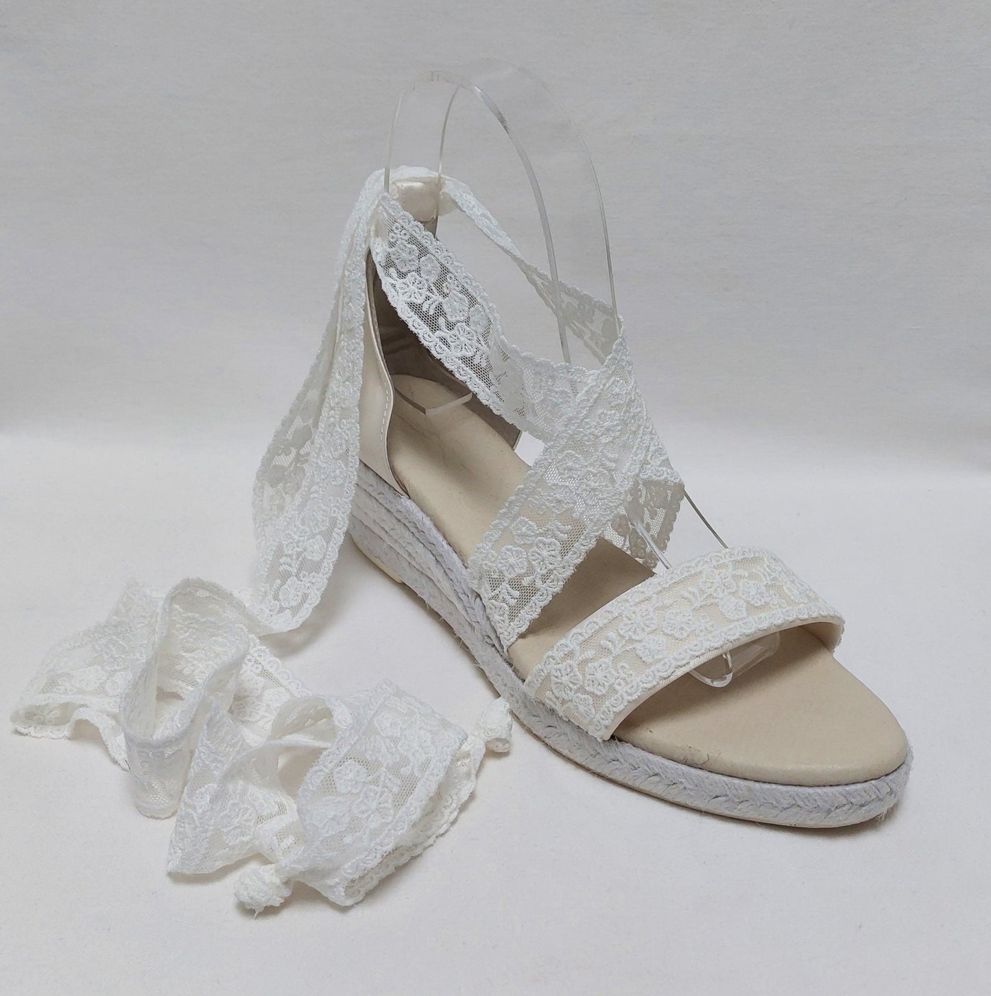 Zapatos boda, Alpargatas con encaje, Zapatos de novia, Sandalias boda en la playa, Sandalias encaje novias, Sandalias blancas novias