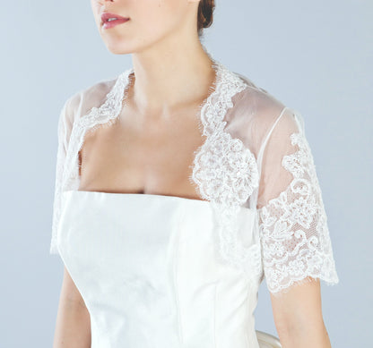 Lace Bridal Bolero, Bridal Bolero, Lace Bolero for Wedding, Lace Bolero for Brides, bridal bolero short sleeve