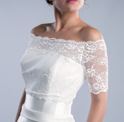 Bridal lace top, Bridal jacket, Bridal lace jacket, Bridal Bolero, Lace Bolero for Wedding, , Bridal bolero short sleeve