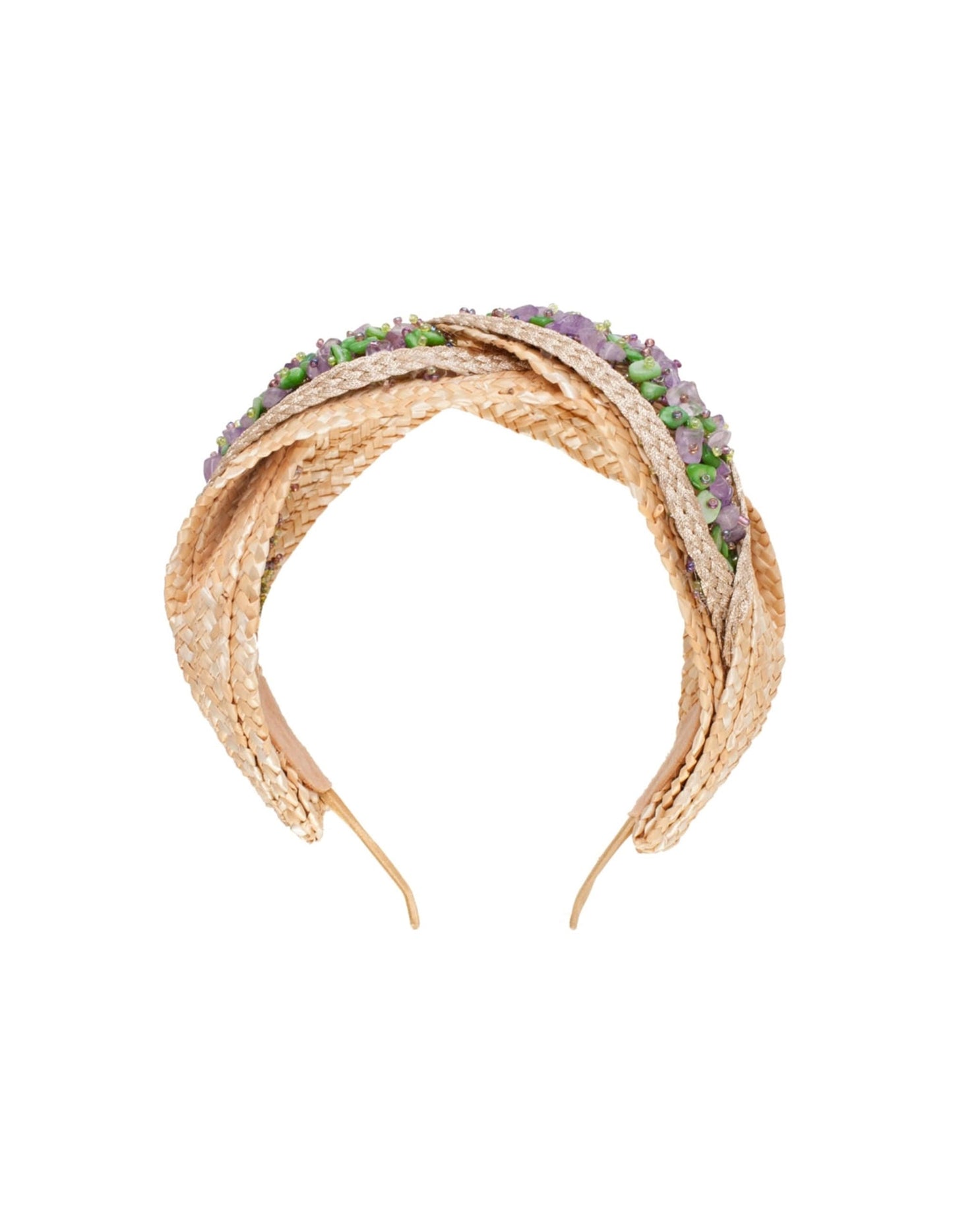 Diadema de rafia con pedreria multicolor/ Headband for Bridesmaids/ Diadema de fiesta/ Tocado para madrinas para fiesta/ Bridal headband