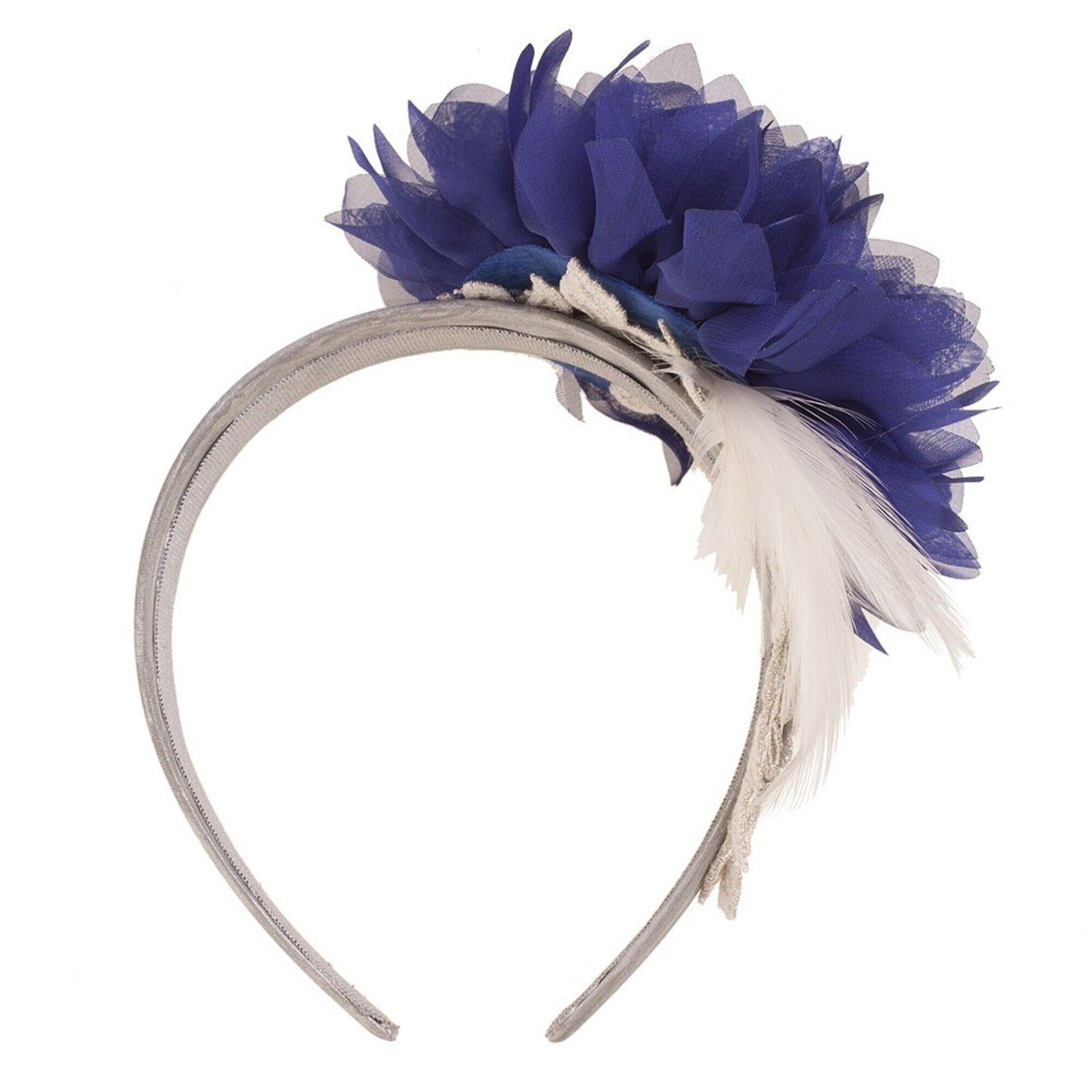 Party Headband/ Blue Flower Headband/ Headband for Bridesmaids/ Diadema de fiesta/ Tocado para madrinas para fiesta