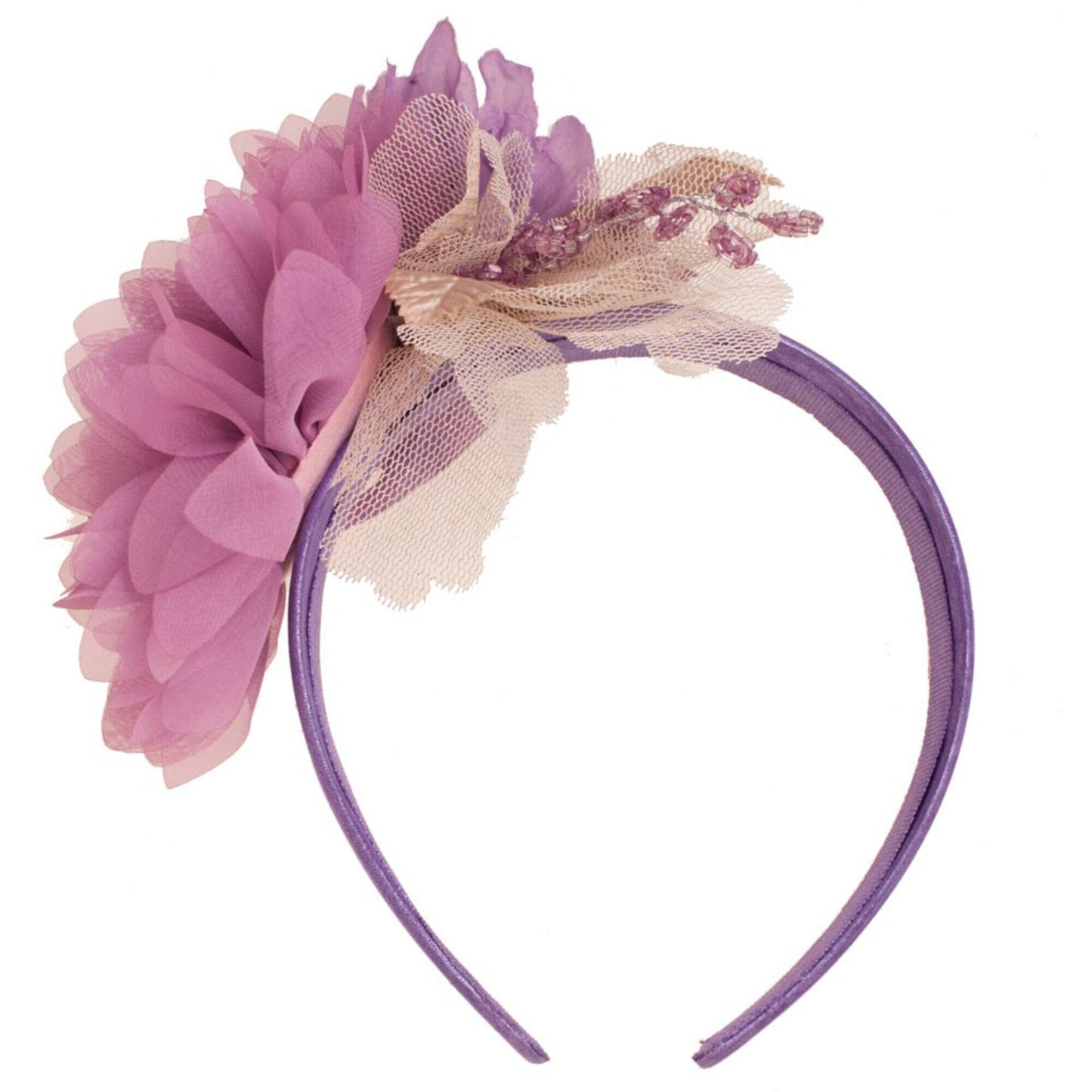 Diadema con aplique de flor de gasa/ Headband for Bridesmaids/ Diadema de fiesta/ Tocado para madrinas para fiesta/ Bridal headband