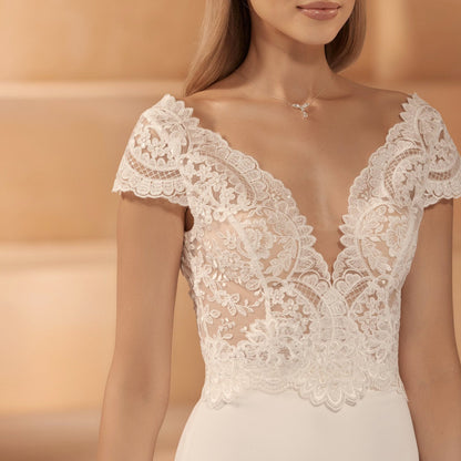 Lace Bridal Top Short Sleeve Amanda