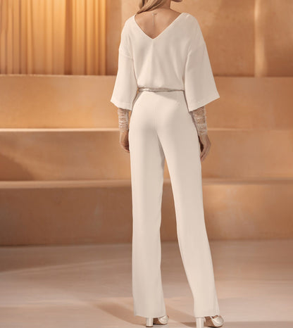 Bolero da sposa elegante, Bolero da sposa in crepe elastico, Bolero off white da sposa, Bolero da sposa in manga largo