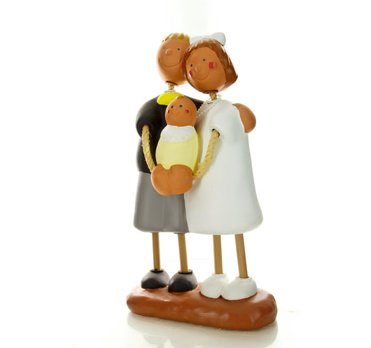 Topper Tarta Boda Terracota con bebe/ Handmade Bridal Cake Topper/ Novios para Tarta Boda/ Figuras Tarta Boda/ Topper Tarta Nupcial