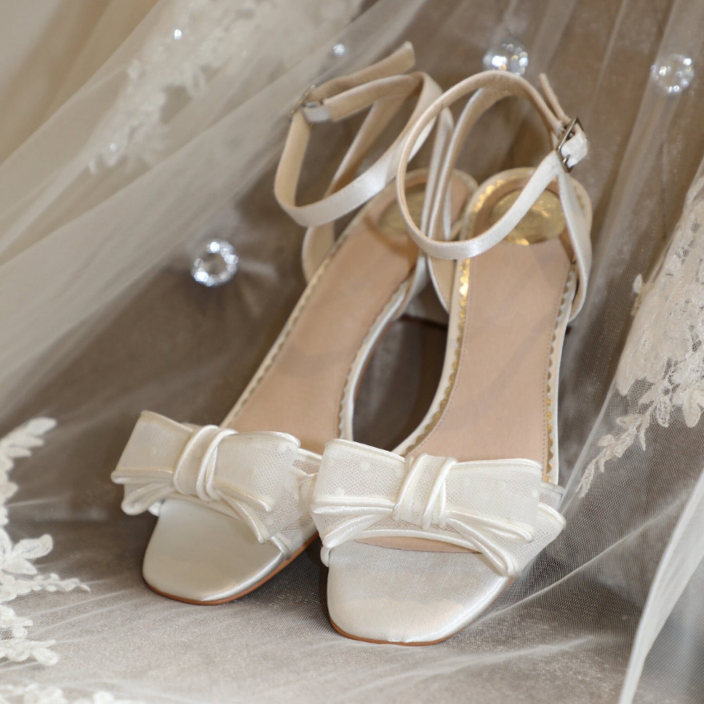 Bridal shoes with lace, Off white Bridal sandals, bridal shoes block heel , Bridal sandals block heel, Bridal shoes low heel