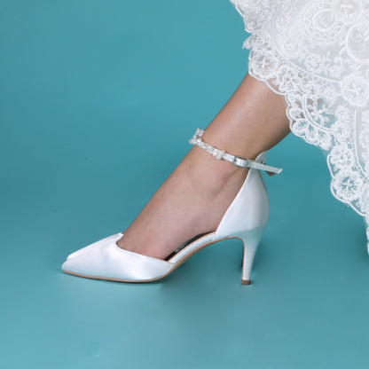 Zapatos de novia tacones bajos, Scarpe da sposa tacco basso, Zapatos de Novia elegantes, Zapatos de novia blancos, Zapatos de Novia cómodos,