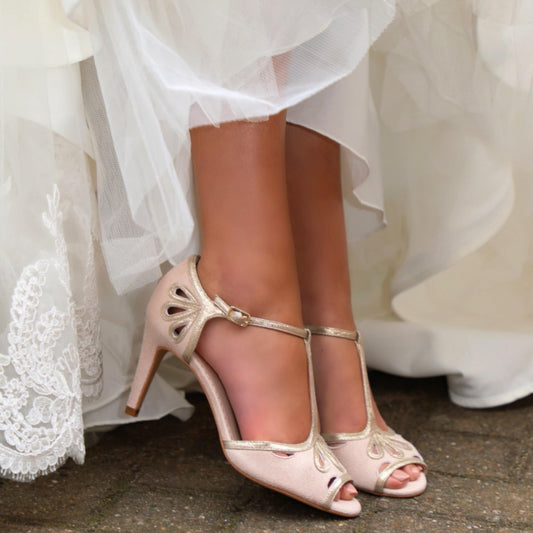 Bridal Sandals, Wedding shoes blush pink, Pink and gold Bridal shoes, Bridal shoes with heels, comfortable bridal shoes,