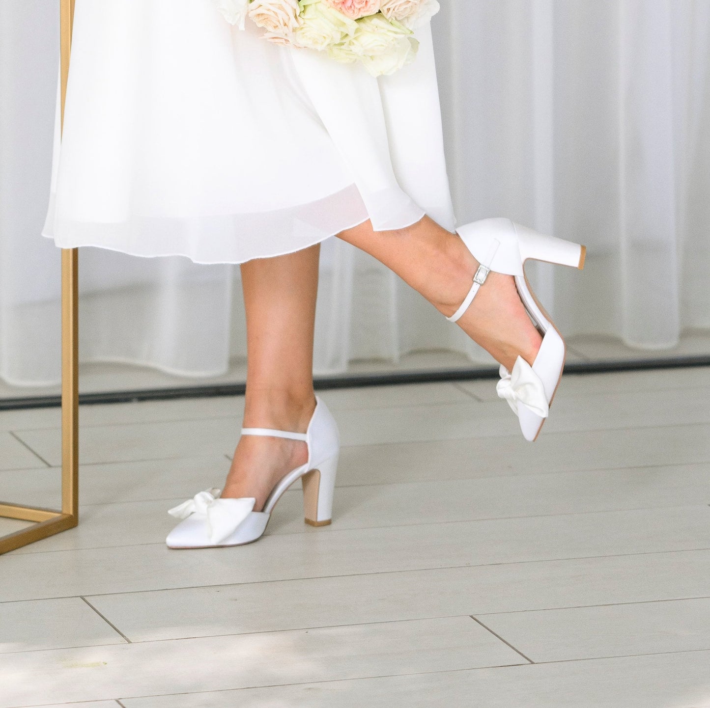 Bridal Shoes Block Heel, Off white Bridal Shoes with bow , Bridal Shoes Heels, Bridal Shoes Closed Toe, Bridal shoes, Bridal Shoes Bow