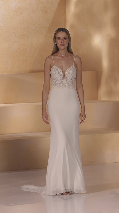 Bridal Top With Straps and Rhinestones Xena